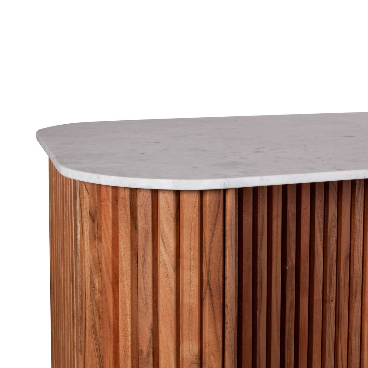 Wales 68" Kitchen Island in Natural Acacia with White Marble Top, Set of 2 from Home Trends & Design - Luna Furniture