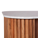 Wales 68" Kitchen Island in Natural Acacia with White Marble Top, Set of 2 from Home Trends & Design - Luna Furniture