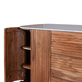 Wales 68" Kitchen Island in Natural Acacia with White Marble Top, Set of 2 from Home Trends & Design - Luna Furniture