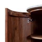 Wales 68" Kitchen Island in Natural Acacia with White Marble Top, Set of 2 from Home Trends & Design - Luna Furniture