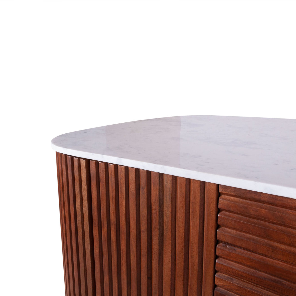 Wales 68" Kitchen Island in Walnut Brown with White Marble Top from Home Trends & Design - Luna Furniture