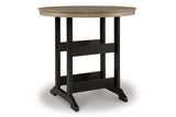 Fairen Trail Black/Driftwood Outdoor Counter Height Dining Table with 2 Barstools from Ashley Furniture - Luna Furniture