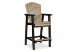 Fairen Trail Black/Driftwood Outdoor Counter Height Dining Table with 2 Barstools from Ashley - Luna Furniture