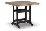 Fairen Trail Black/Driftwood Outdoor Counter Height Dining Table with 2 Barstools from Ashley - Luna Furniture