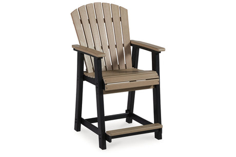 Fairen Trail Black/Driftwood Outdoor Counter Height Dining Table with 2 Barstools from Ashley - Luna Furniture