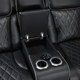 Fairway Black 3-Piece LED Power Reclining Sectional with Consoles and Wireless Speakers from Homelegance - Luna Furniture