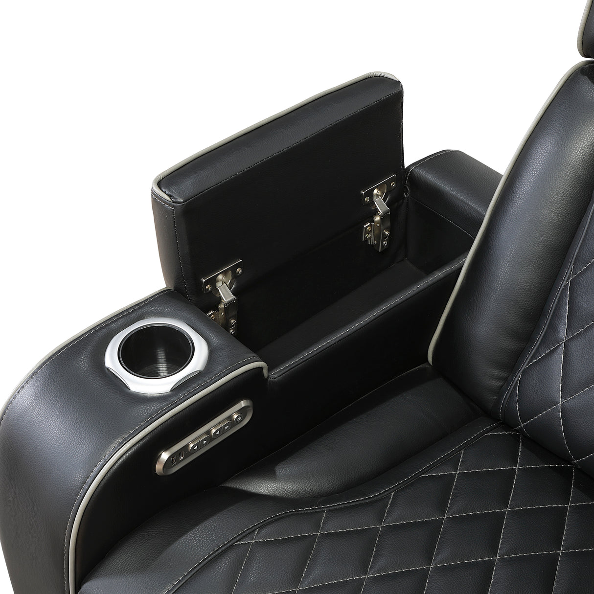 Fairway Black 3-Piece LED Power Reclining Sectional with Consoles and Wireless Speakers from Homelegance - Luna Furniture