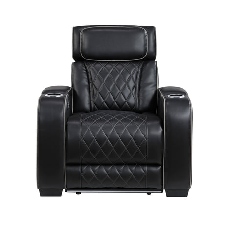 Fairway Black Power Double Reclining Living Room Set from Homelegance - Luna Furniture