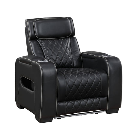 Fairway Black Power Double Reclining Living Room Set from Homelegance - Luna Furniture
