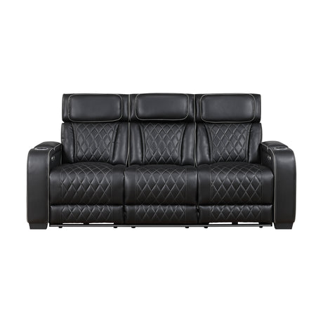 Fairway Black Power Double Reclining Living Room Set from Homelegance - Luna Furniture