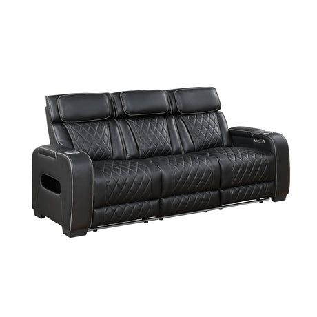 Fairway Black Power Double Reclining Living Room Set from Homelegance - Luna Furniture