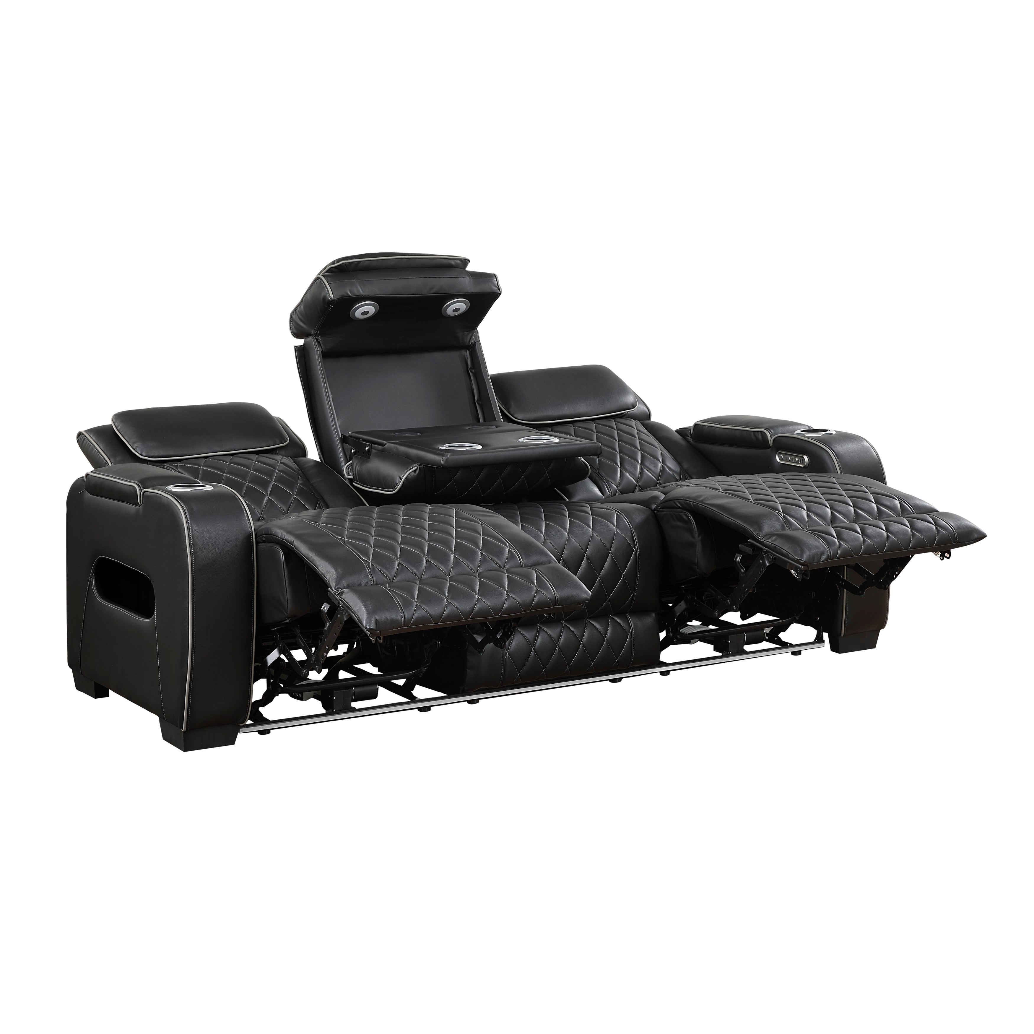 Homelegance Fairway Black Power Double Reclining Living Room Set