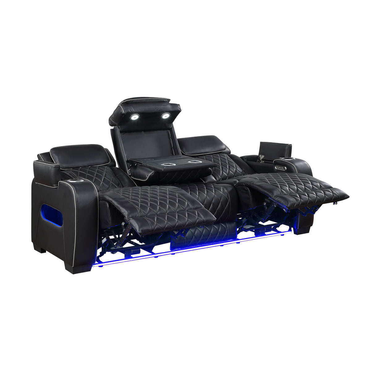 9516BLK*2PWH 2pc Set: Sofa, Love (Power) from Homelegance - Luna Furniture