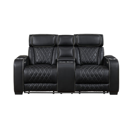 Fairway Black Power Double Reclining Living Room Set from Homelegance - Luna Furniture