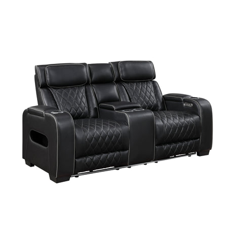 Fairway Black Power Double Reclining Living Room Set from Homelegance - Luna Furniture
