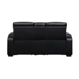 Fairway Black Power Double Reclining Loveseat with Center Console from Homelegance - Luna Furniture