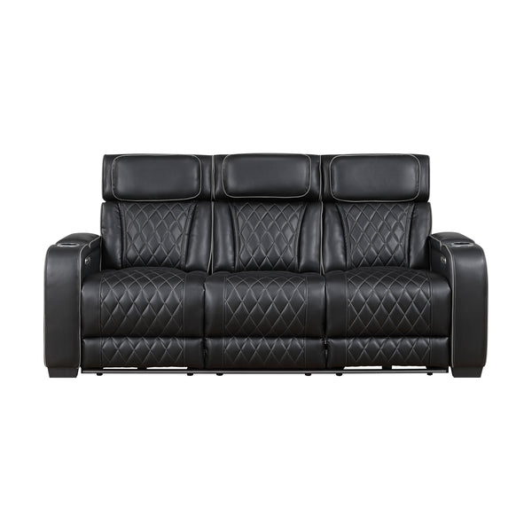 Fairway Black Power Double Reclining Sofa