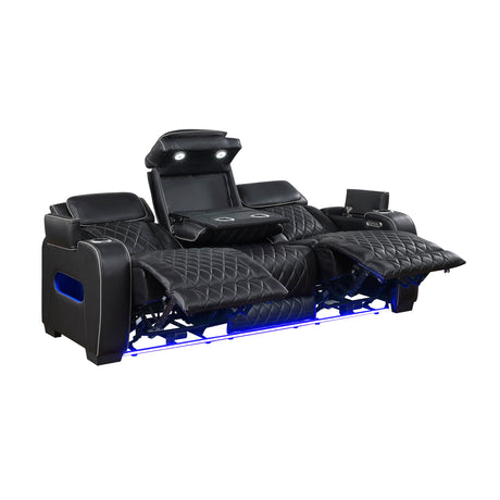 Fairway Black Power Double Reclining Sofa from Homelegance - Luna Furniture
