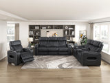 Fairway Black Power Double Reclining Sofa from Homelegance - Luna Furniture