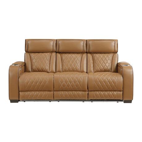 Fairway Brown Power Double Reclining Sofa from Homelegance - Luna Furniture