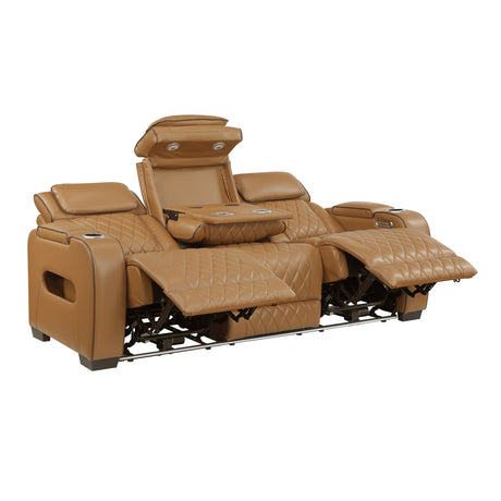 Fairway Brown Power Double Reclining Sofa from Homelegance - Luna Furniture