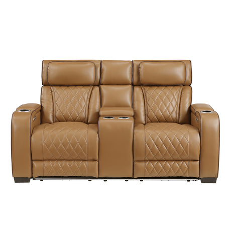 Fairway Brown Power Double Reclining Living Room Set from Homelegance - Luna Furniture