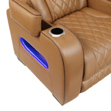 Fairway Brown Power Double Reclining Loveseat with Center Console from Homelegance - Luna Furniture