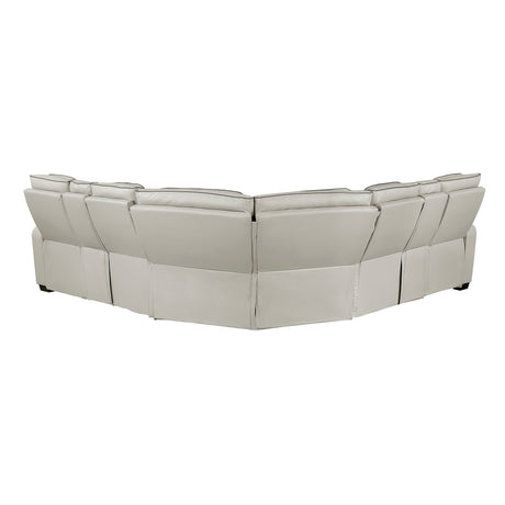 Fairway Taupe 3-Piece LED Power Reclining Sectional with Consoles and Wireless speakers from Homelegance - Luna Furniture