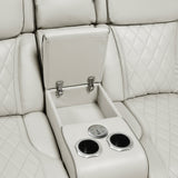 Fairway Taupe 3-Piece LED Power Reclining Sectional with Consoles and Wireless speakers from Homelegance - Luna Furniture