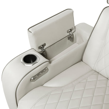 Fairway Taupe 3-Piece LED Power Reclining Sectional with Consoles and Wireless speakers from Homelegance - Luna Furniture