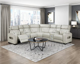 Fairway Taupe 3-Piece LED Power Reclining Sectional with Consoles and Wireless speakers from Homelegance - Luna Furniture