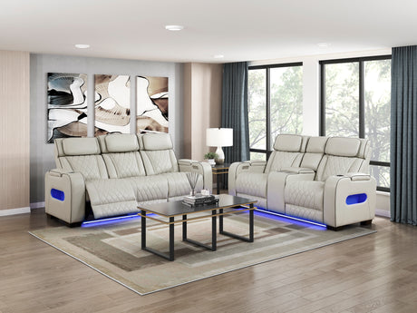 Fairway Taupe Power Double Reclining Sofa from Homelegance - Luna Furniture