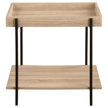 Fallon Light Brown Square Engineered Wood End Table from Coaster - Luna Furniture