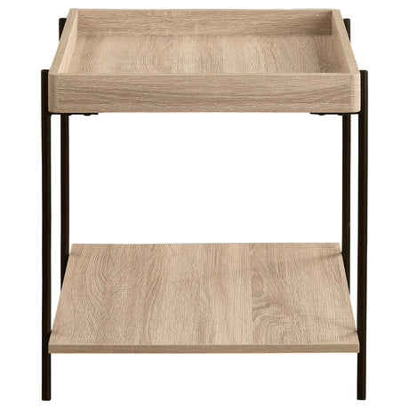 Fallon Light Brown Square Engineered Wood End Table from Coaster - Luna Furniture