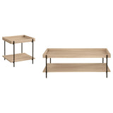 Fallon Natural 2-Piece Rectangular Coffee and End Table Set from Coaster - Luna Furniture