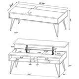 Fanning Golden Oak 2-Piece Lift Top Coffee and End Table Set from Coaster - Luna Furniture