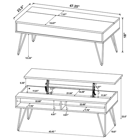 Fanning Golden Oak 3-Piece Lift Top Coffee and End Table Set from Coaster - Luna Furniture