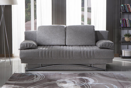 Fantasy Valencia Grey Plain Fabric 3-Seat Sleeper Sofa from Bellona - Luna Furniture