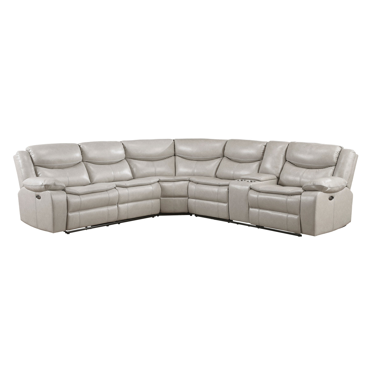 Fargo Taupe 3-Piece Power Reclining Sectional with Right Console from Homelegance - Luna Furniture
