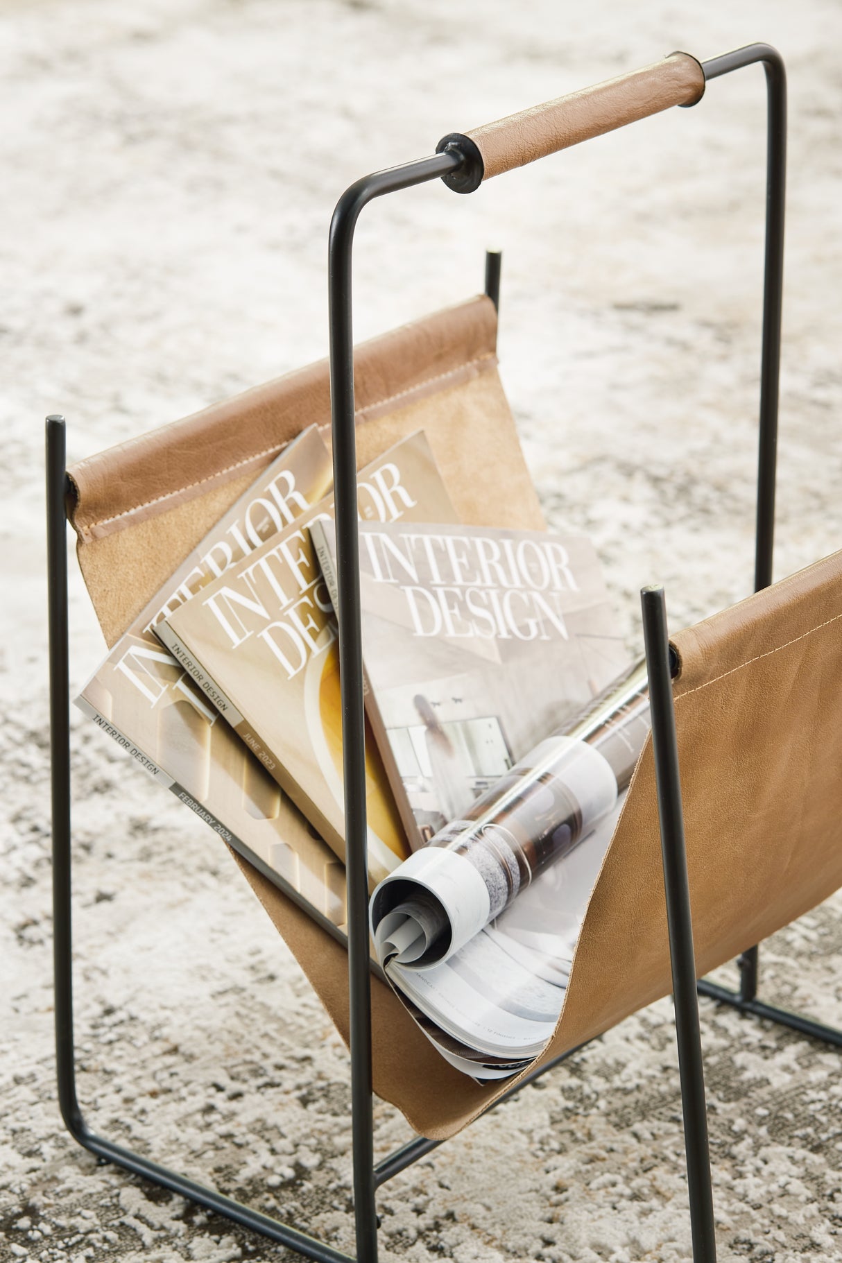 Faronworth Brown/Black Magazine Rack from Ashley - Luna Furniture