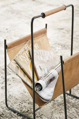 Faronworth Brown/Black Magazine Rack from Ashley - Luna Furniture