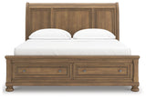 Feddinger California King Storage Sleigh Bed with Dresser in Medium Brown from Ashley - Luna Furniture