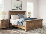 Feddinger King Panel Bed with Dresser and Nightstand in Medium Brown from Ashley - Luna Furniture