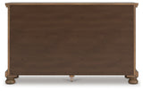 Feddinger King Storage Sleigh Bed with Dresser and Nightstand in Medium Brown from Ashley Furniture - Luna Furniture