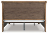 Feddinger King Storage Sleigh Bed with Dresser and Nightstand in Medium Brown from Ashley Furniture - Luna Furniture