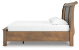 Feddinger King Storage Sleigh Bed with Dresser and Nightstand in Medium Brown from Ashley Furniture - Luna Furniture