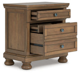 Feddinger King Storage Sleigh Bed with Dresser and Nightstand in Medium Brown from Ashley Furniture - Luna Furniture