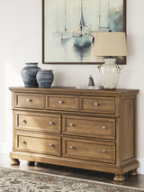 Feddinger King Storage Sleigh Bed with Dresser and Nightstand in Medium Brown from Ashley Furniture - Luna Furniture