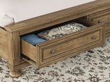 Feddinger King Storage Sleigh Bed with Dresser and Nightstand in Medium Brown from Ashley Furniture - Luna Furniture