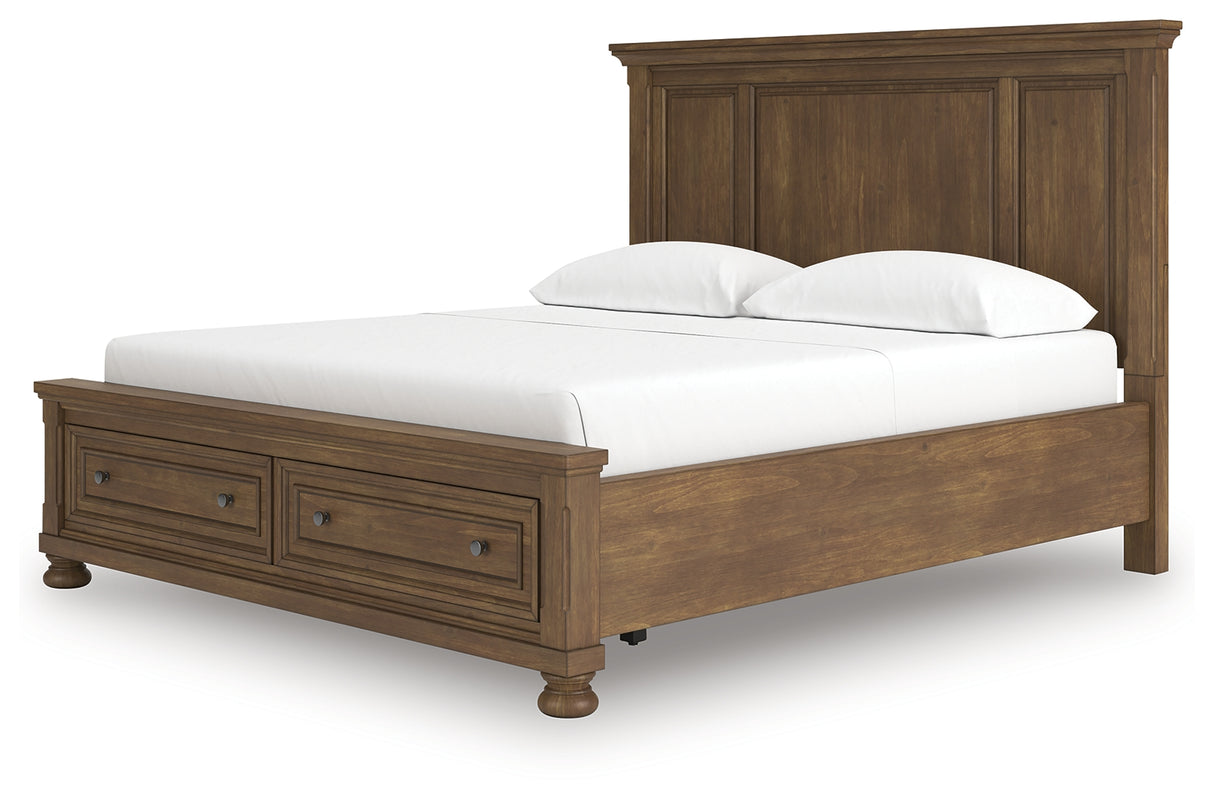 Feddinger Medium Brown California King Panel Storage Bed from Ashley - Luna Furniture